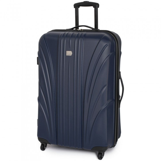 Go Explore Signature Expandable Large 4 Wheel Suitcase - Navy