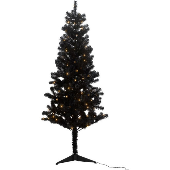 Black Christmas Tree with Lights - 6ft.