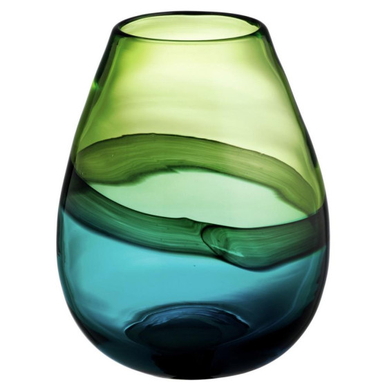 Habitat Cielo Blue & Green Tulip Glass Vase