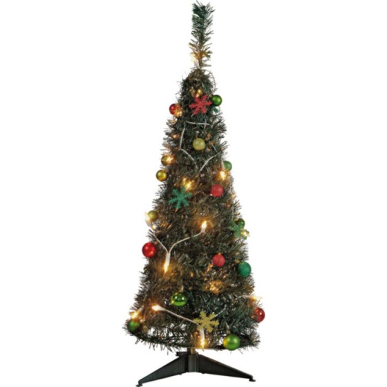 Green Pop-Up Christmas Tree with Decorations - 3ft