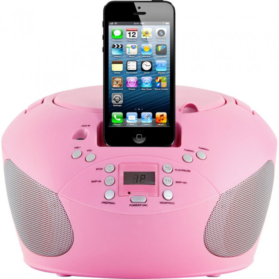 Bush CD Boombox with Dock (Lightening Connector) - Pink