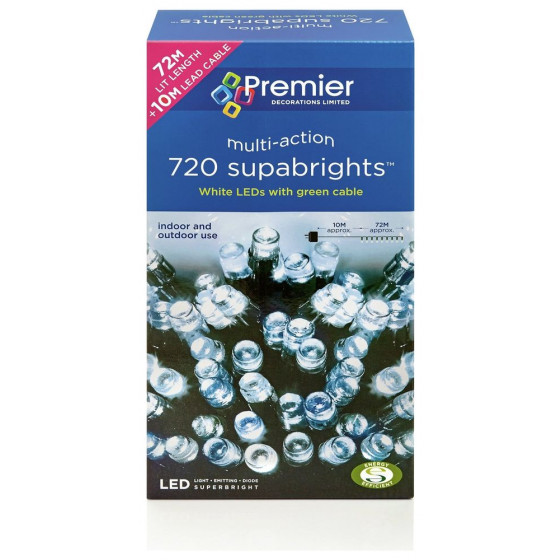 Premier Decorations 720 Multi-Function LED Supabright Lights - White ...