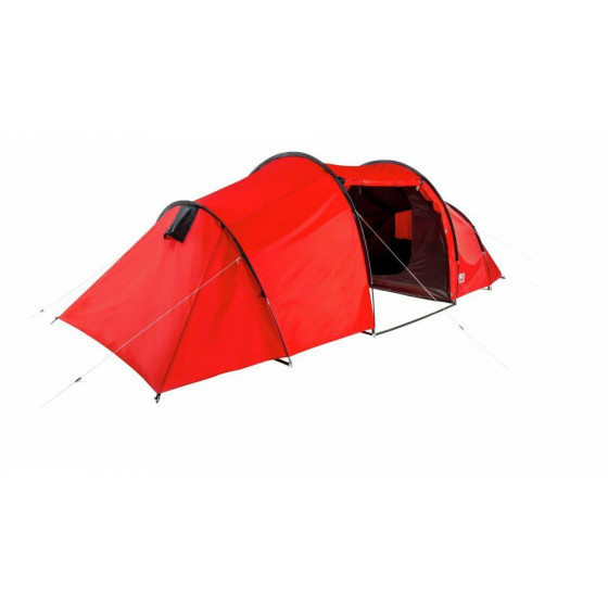 ProAction 6 Man 3 Room Tunnel Camping Tent - Red