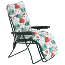 Home Folding Metal Reclining Garden Chair - Green (No Cushion)